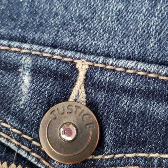 2 FOR $5 SALE Justice Denim Capris Rolled Hem Size 7S - Picture 9 of 15